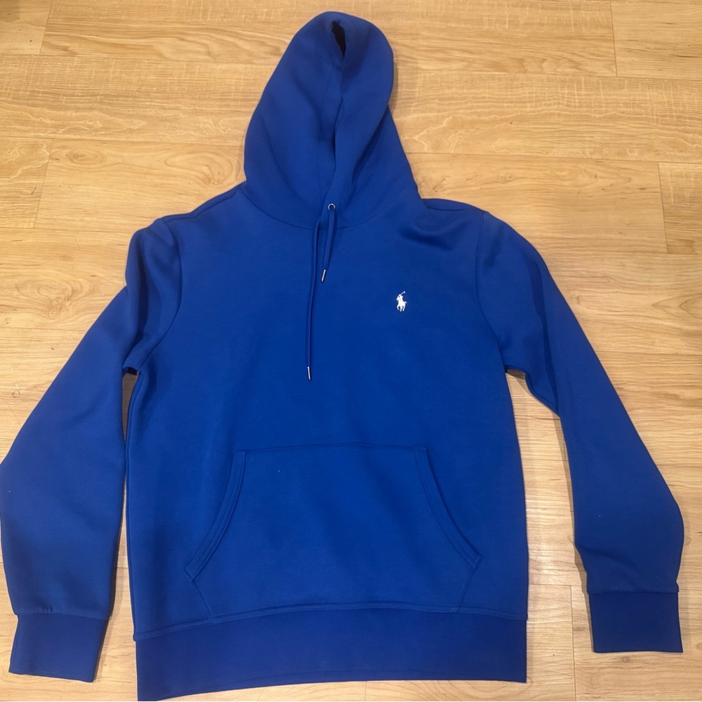 Polo Ralph Lauren Men’s Double Knit Tech Fleece Pullover Hoodie Blue M